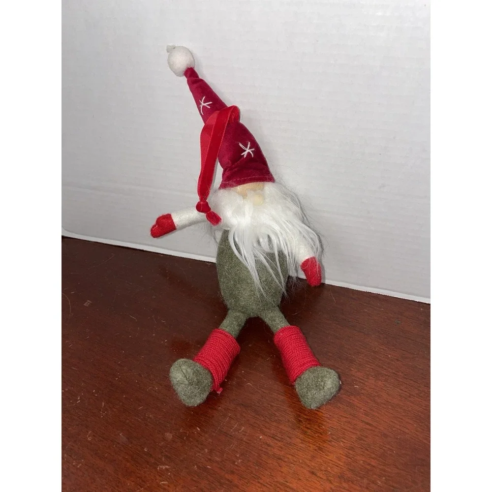 Pottery Barn Felt Gnome Velvet Hat Christmas Tree Ornament Home Decor